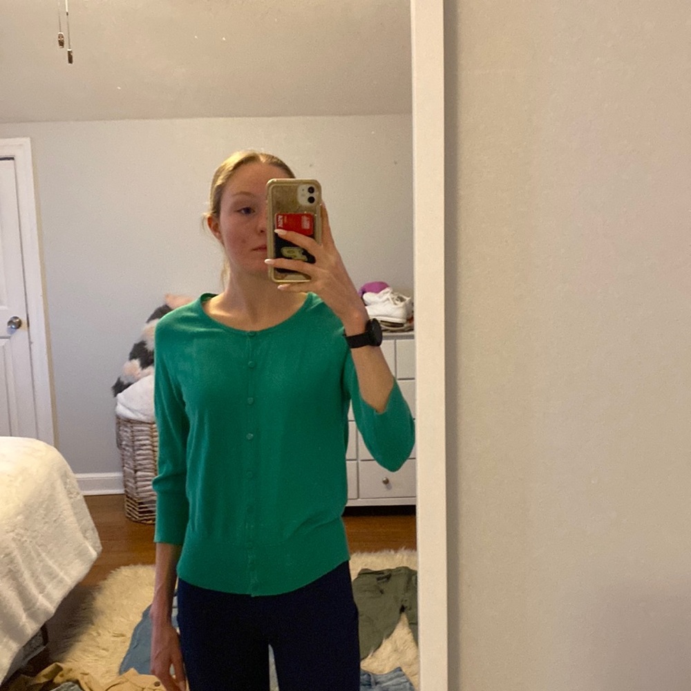 Button up green sweater by Ann Taylor, size small